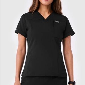 FIGS Indestructible Slim V Neck Scrub Top Sz M 5 Pockets Nurse